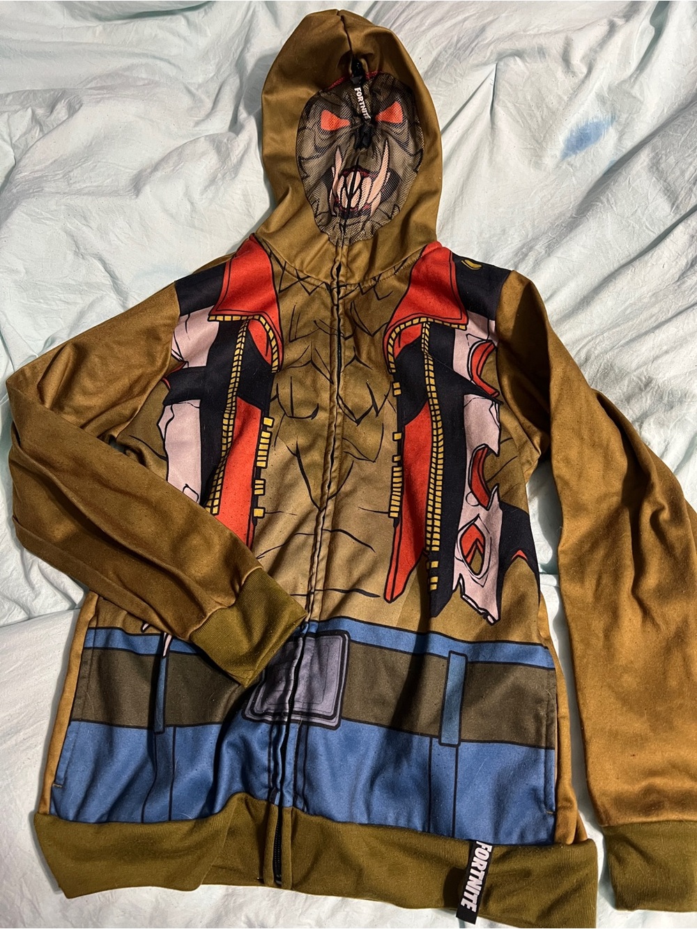 Fortnite Boys Hoodie Green Dire Werewolf Full Zip Cosplay - XL